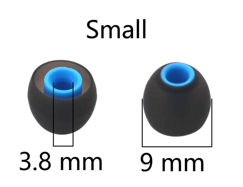 BLLQ 12PCS Small Size Replacement Ear Tips Earbuds Eartips Eargels Ear Cap for Powerbeats Pro, BeatsX, Senso, TOZO, Sony & Other Inner Hole 3.8mm Earbud in-Ear Headphones,Black-Blue,S - Image 2